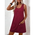 thumbnail image 4 of DOKOTOO Women's Sleeveless Tank Dress Buttons A-Line Dresses Daily Mini Dresses, 4 of 8