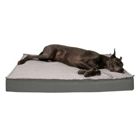UPC: 0842229127409 | FurHaven Pet Products Quilt-Top Convertible Indoor-Outdoor Deluxe Cooling Gel Deluxe Mat Pet Bed for Dogs & Cats – Gray Jumbo Plus