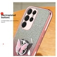 thumbnail image 4 of Glitter Cover Compatible with Samsung Galaxy S23 Ultra Case Butterfly Kickstand Case for Samsung S23 Ultra Soft TPU Electroplated Bling Shockproof Shell for Women Girls Cover for Galaxy S, 4 of 7