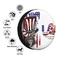 thumbnail image 4 of Salouo Patriotic Skull Art Print Spare Tire Cover 14-17 inch Spare Tire Protector Universal Tough Tire Wheel Cover for Trailer SUV and Truck-16 inch, 4 of 6
