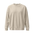 thumbnail image 7 of Rvwovn Men's Ribbed Crewneck Sweater Long Sleeve Thick Thermal Loose Fit Fall Winter Pullover Top, 7 of 7