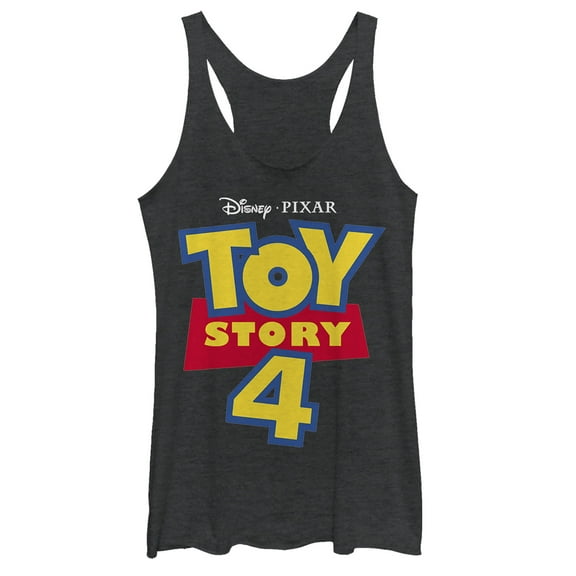 Women's Toy Story Classic Logo Racerback Tank Top Black Heather Medium