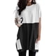 thumbnail image 3 of Gibobby Blusas Para Mujer Elegantes Blusa holgada de cuello redondo con bloqueo de color informal de verano para mujer, blusa de manga corta con bolsillos（Negro， M), 3 of 5