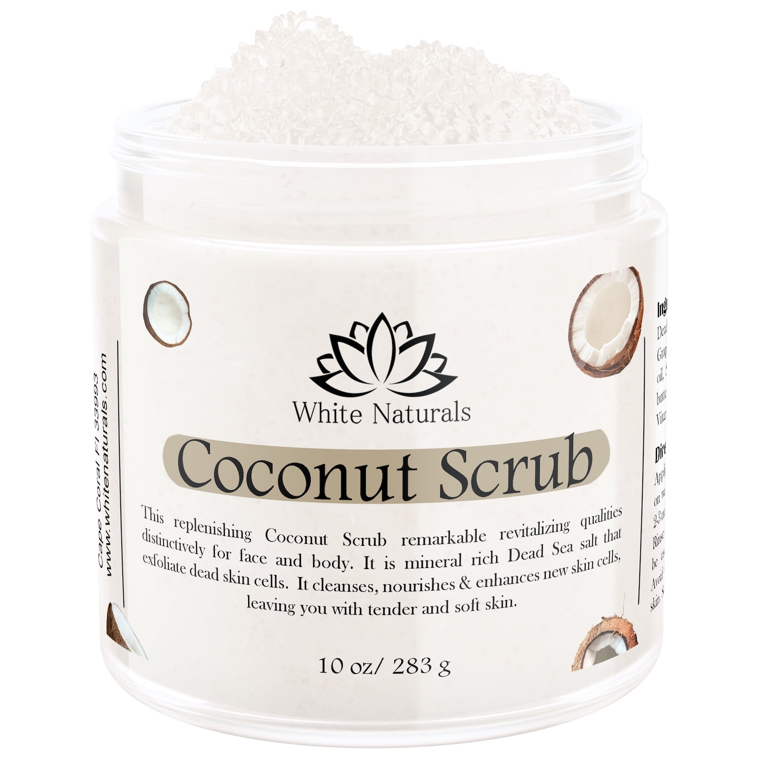 Organic Coconut Scrub, Face and Body Exfoliating Scrub, Pure Coconut
