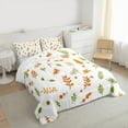 thumbnail image 3 of Manfei Orange Green Leaf Full Size Comforter Sets, Fall Autumn Plant Bedding Comforter Set, Teens Kids Child Reversible Bedding Sets, Lightweight Room Decor, 3-Piece, 3 of 8