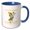 Blue/White, variant on 3drose, New Jersey Territory Bird the Eastern Goldfinch Vintage Illustration, 11oz Two-tone Yellow Mug