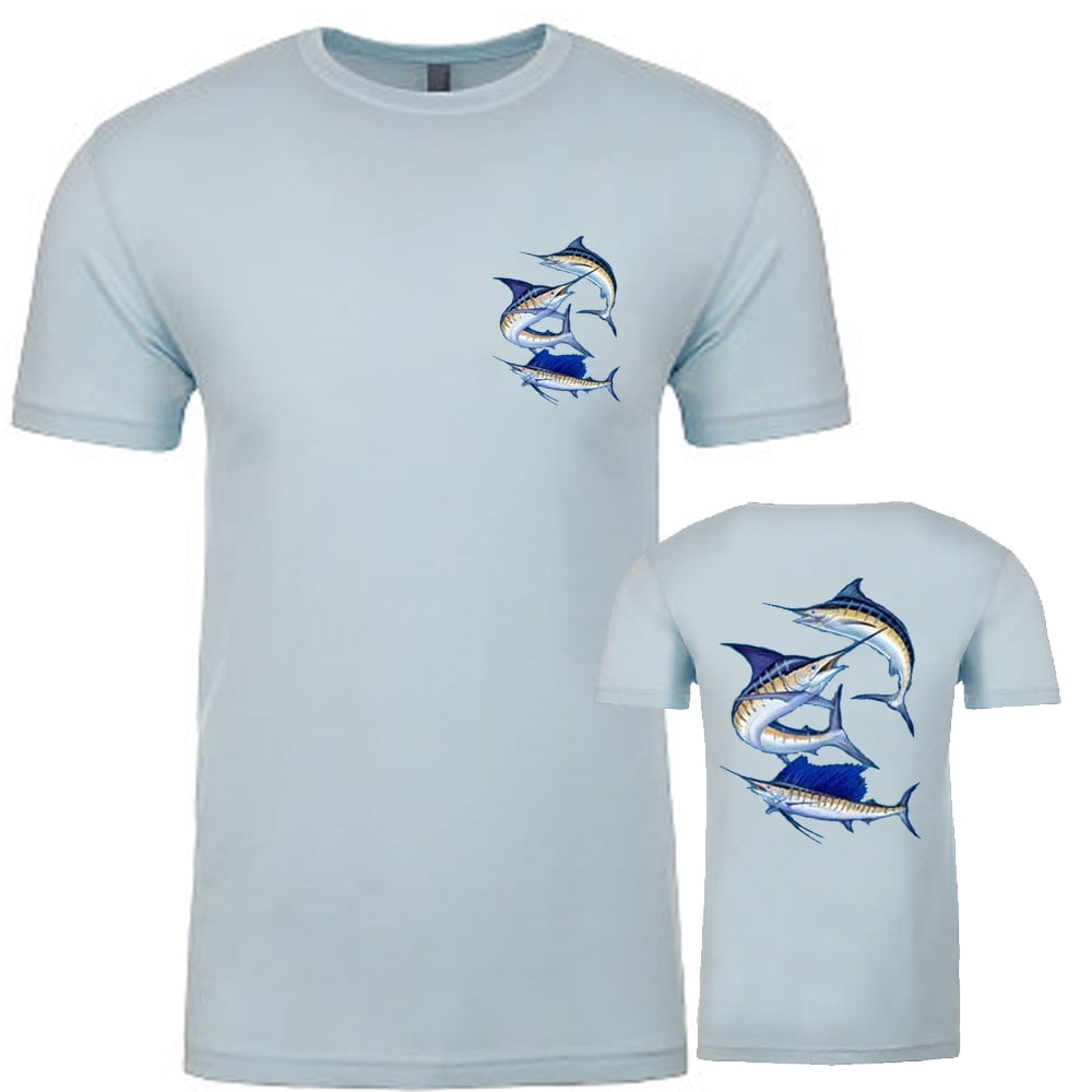 AllTopBargains Mens Blue Marlin TShirt Fishing Sailfish Short Sleeve