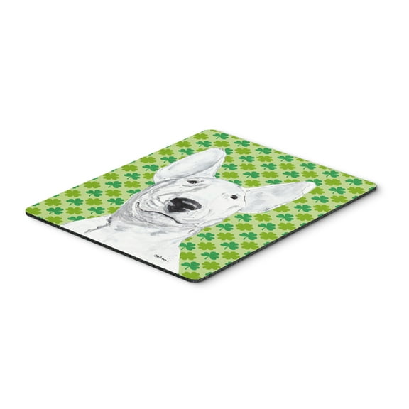 Carolines Treasures SC9576MP "Bull Terrier Lucky Shamrock St. Patricks Day Mouse Pad Hot Pad or Trivet" Large multicolor