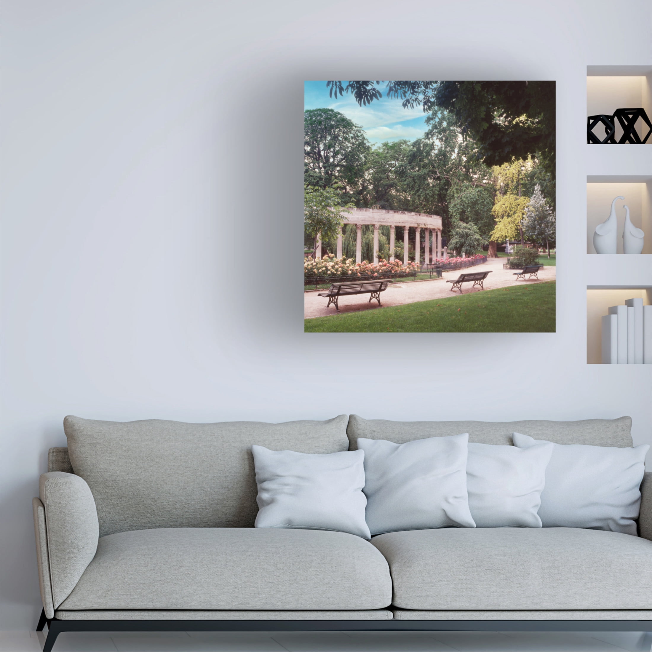 Canvas Wall Art - Alan Blaustein 'French Jardin No. 31' Wall Art for Living Room, Bedroom, or Office Décor by Trademark Fine Art - 24 x 24 Inches