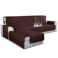 thumbnail image 6 of SHANNA Sectional Couch Covers 100% Waterproof L Shaped Sofa Slipcover, 3pcs Reversible Chaise Lounge Cover for Sectional Couch Furniture Protector for Pets Dog Cat, Brown, Large, 6 of 13
