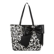 Canelle Floral Printed Faux-Leather Bow Tote