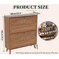 thumbnail image 3 of Fsbecl Modern Shoe Storage Cabinet with 2 Flip Drawers for Entryway, Walnut, 3 of 9