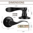 thumbnail image 4 of Passage Door Lever [NonLocking Lever Set] NonLocking Door Handle Set for Hallway or Closets Keyless Satin Nickel Finish Wave Door Lock Reversible Right & Left Side Hande, 4 of 7