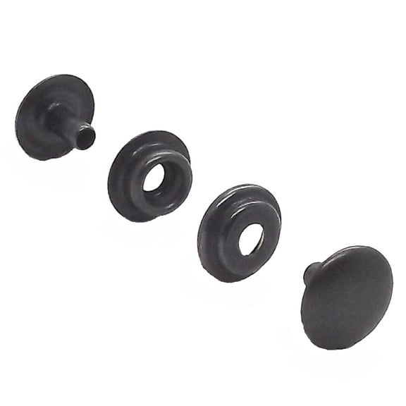 Stecksstore Line 24 Black Plated Steel Leathercraft Snaps 100 Pack (400 Pieces) 1263-13