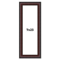 7x23 Frame Brown Round Mahogany Solid Wood Picture Frame | 1.625 Inch Moulding Width | with UV
