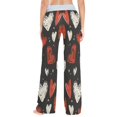 thumbnail image 5 of Women's Long Sleep Pants Home Pants Sleep Pants Wide-Leg Pants Design Elastic Fabric Casual Pants S Red and White Love, 5 of 7