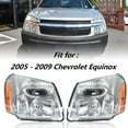 thumbnail image 4 of Labwork 2pcs Headlights Assembly Black Chrome Halogen Headlamp Housing Fit for Chevrolet Equinox 2005 2006 2007 2008 2009, Front Left & Right, 4 of 6
