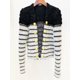 thumbnail image 2 of HIGH STREET New2024 Otoño Invierno Diseñador Chaqueta Mujer Clásico Botones León Bloque Color Rayas Suave Cálido Punto Cárdigan Abrigo, 2 of 5
