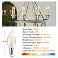 thumbnail image 3 of DAYBETTER Chandelier Light Bulbs, Candelabra Light Bulbs 60W Equivalent E12 LED Bulb Dimmable LED Light Bulbs 2700K Warm White 5.5W 600LM Flame Light Bulbs Tip Vintage CA11 Candle Light Bulbs, 5 Pack, 3 of 6