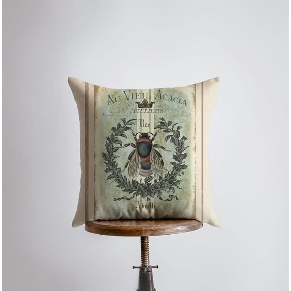 Queen Bee | Honey Bee | Pillow Cover | Farmhouse Decor | Vintage | Home Décor | Bumble Bee | Throw Pillow Covers | Country Decor | Gift