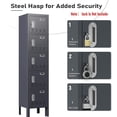 thumbnail image 4 of Metal Lockers - 66" Height Steel Lockers for Employees with 5 Door Storage Locker with Card Slot for Employees Gym School Home Office Garage - Assembly Required, 4 of 7