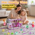 thumbnail image 3 of JoyStone DollHouse with Colorful Light, Pretend Play Toddler Doll House Furniture Sets with 2 Dolls, 22 Rooms DIY house, Creative Gift for Girls, Purple, 3 of 11