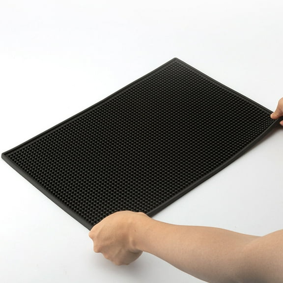 Niceauty 2pcs Counter Mats for Kitchen Black Rubber Protect Counters Mat for Cafes