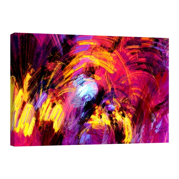 Cuadro Decorativo Abstracto Brochazos Rojizos Canvas Revolution Cuadro 90 x 60 cm