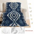 thumbnail image 5 of Navy Blue Blanket Soft Cozy Warm Throw Blanket for Couch, Plush Fuzzy Flannel Fleece Blankets for Sofa, Vintage Tribal Abstract Geometric Tie Dye Art Bed Blankets Lightweight Gifts for Women, 32"x48", 5 of 9