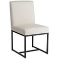 55 Downing Street Myles OffWhite Fabric and Black Metal Dining Chair