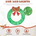 thumbnail image 4 of Pre-Lit LED Christmas Wreath with Remote & Timer, All-Weather Outdoor Holiday Decor, Easy Assembly Front Door Wreath with Red Bow, 36-Inch, Green, 4 of 8