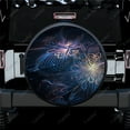thumbnail image 1 of Dark Abstract Flower Polyester Universal Spare Wheel Tire Cover Custom Tire-Covers for Trailer RV SUV Truck Camper, 1 of 5