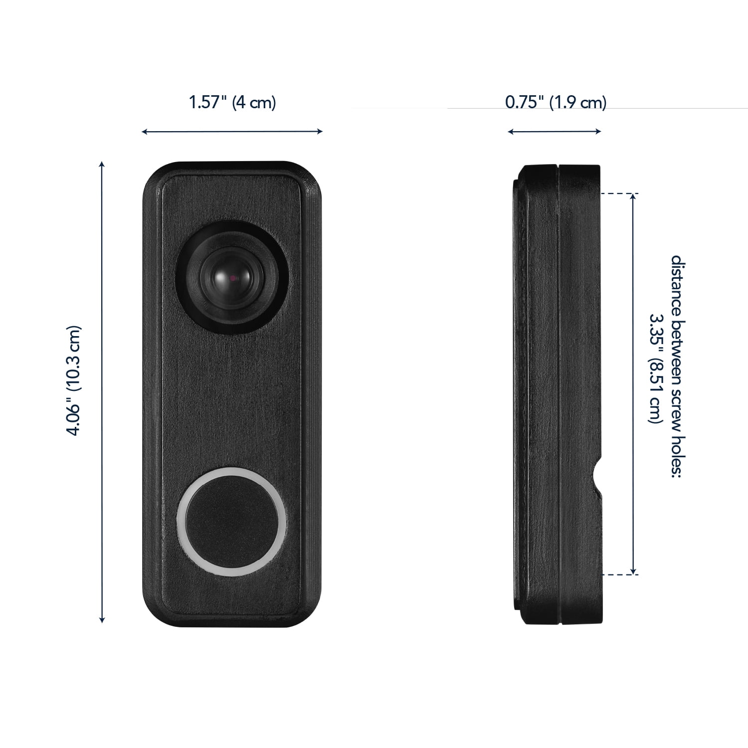 Heath Zenith Heath Zenith Black Plastic Wireless Lighted Battery-Operated Push Doorbell Button with Realistic Decoy Camera