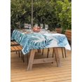 thumbnail image 3 of Outdoor Tablecloth with Umbrella Hole for Patio/Picnic/Party/Camping, Turquoise Jellyfish Coastal Waterproof Table Cloth Rectangle Table Cover Washable, Summer Beach Ocean Seaweed (60"x 102"), 3 of 8