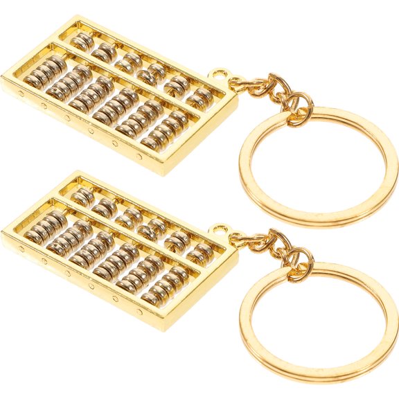 NICEXMAS 2-Pack Retro Abacus Keychain Set Lightweight for Bag Charms and Key Accessories