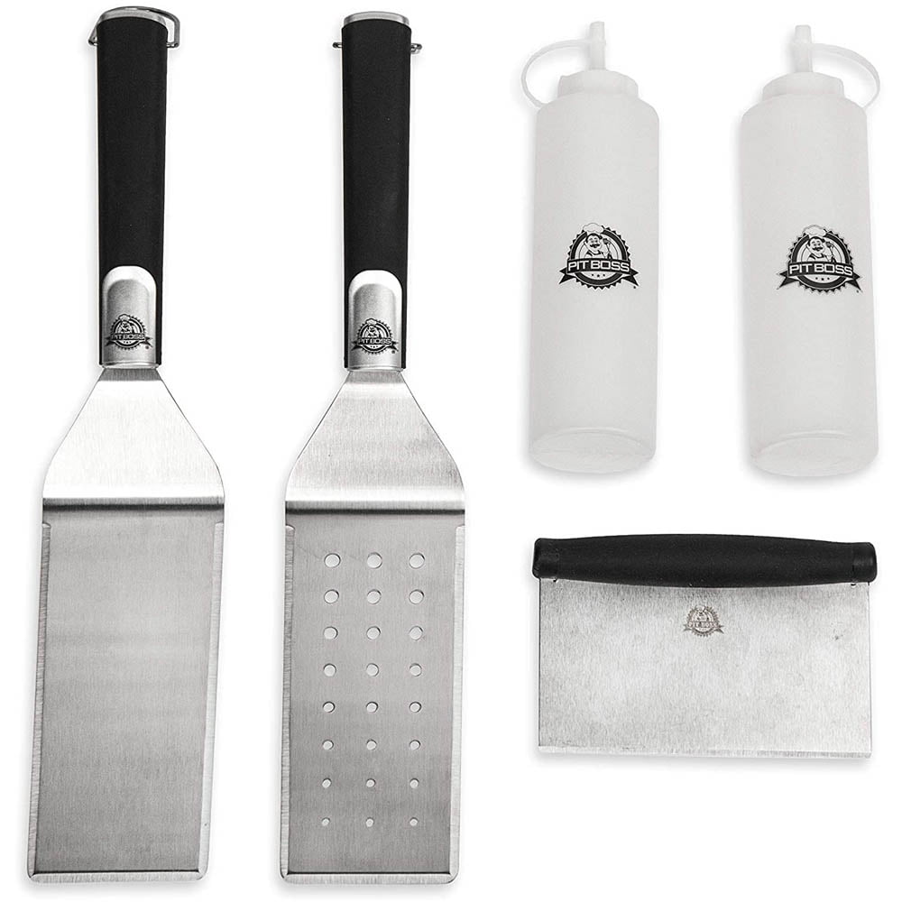Pit Boss Deluxe 5 Piece Griddle Tool Set Accessories Kit Bottle Spatula