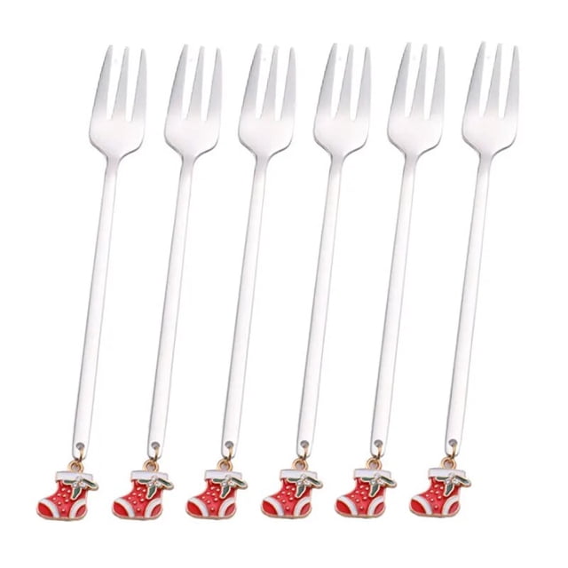 Cucharas de Feliz Navidad, vajilla de fiesta de Navidad, adornos navideños para el hogar, decoración de mesa, 6 piezas, 2024, 2023