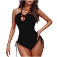 thumbnail image 2 of Odbmxy Swimsuit One Piece Women Summer Black Bathing Suits for Women Plus Size Plain Padded Holiday Backless Bikinis, 2 of 4