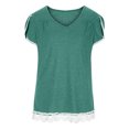 thumbnail image 5 of Elainilye Fashion Blouses for Women Casual Summer Half Sleeve V-Neck Pullover Top Solid Casual Blouse Tops,Green, 5 of 9