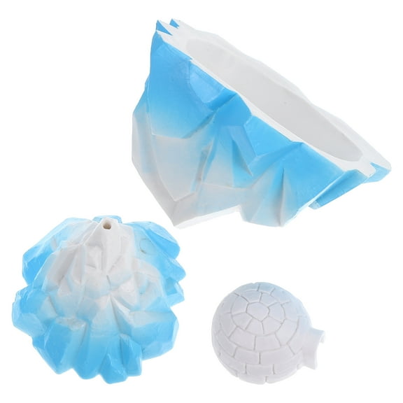 TAILTOSS 3Pcs Igloo Arctic Figurines Miniature Glacier Model Assorted Color Realistic Design Micro Arctic Decoration