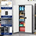 thumbnail image 4 of AUHUP 71" Metal Cabinet with 4 Adjustable Shelves, Garage Storage Cabinets with Locking Doors,Tool Storage Cabinet for Home Office,Warehouse,Workshop(Black), 4 of 8