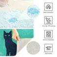 thumbnail image 3 of Yayeee Bath Rug for Bathroom Floor Non Slip Rectangle Fluffy Soft Absorbent Mat, 16"x24", Green Cat, 3 of 7