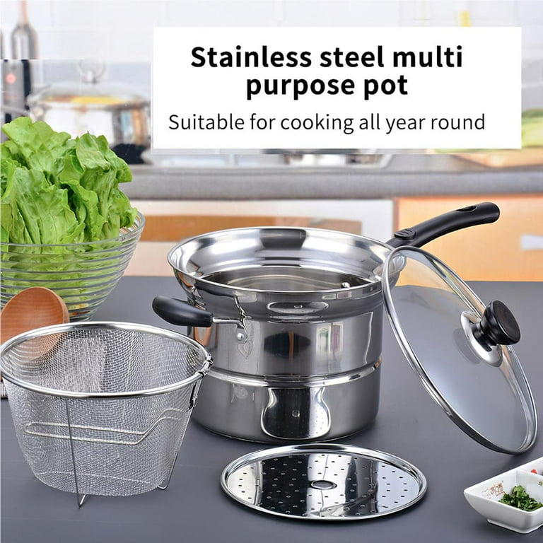  Stainless Steel Steam Pot, Multipurpose Thickened