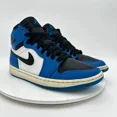 thumbnail image 4 of Ni - ke Ni - ke Air Jordan 1 Mid Men Sz 9.5 332550-400 Soar Blue Black White Training Shoes, 4 of 5