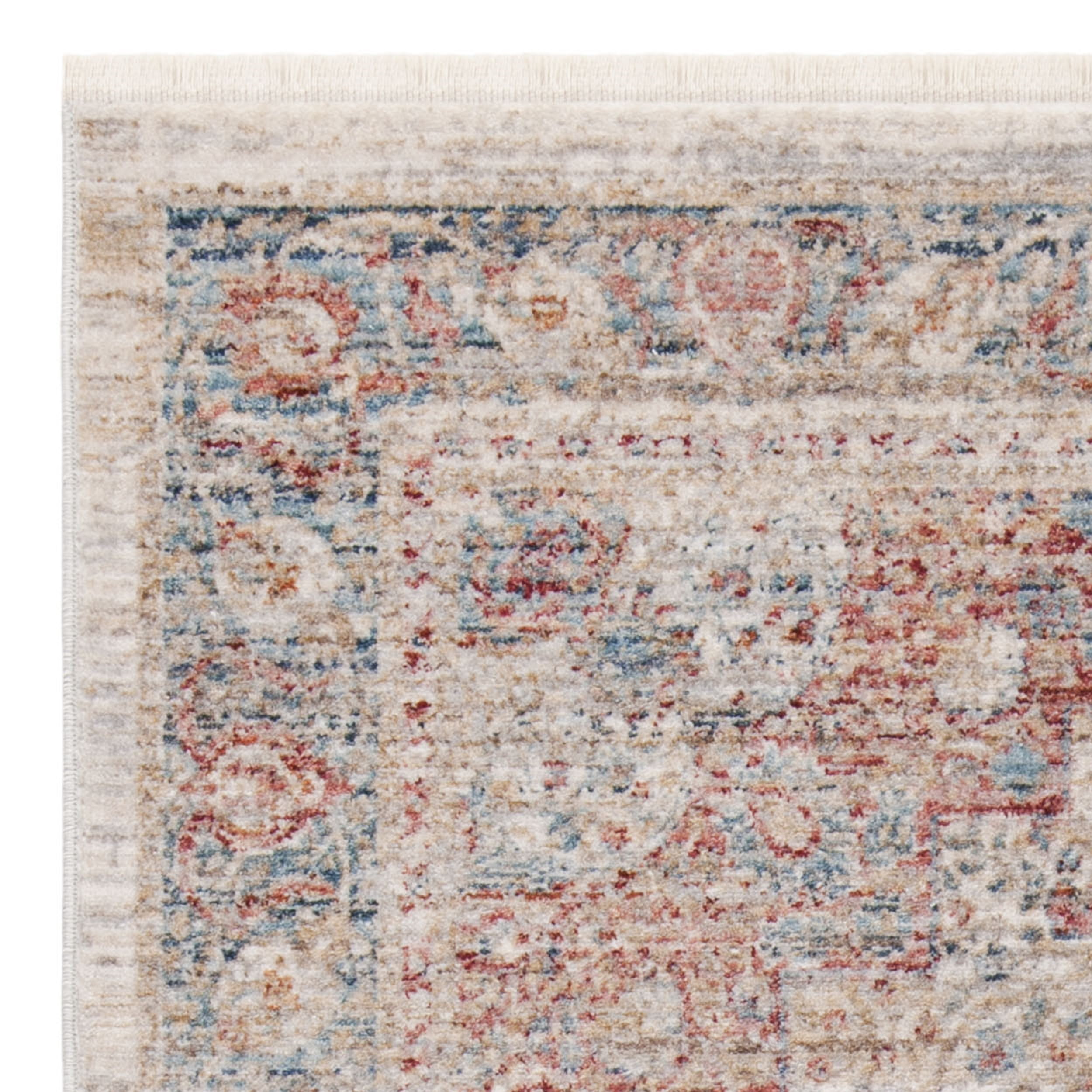 SAFAVIEH Kenitra Zlata Floral Bordered Polyester Area Rug, Ivory/Pink, 3' x 5'