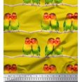 thumbnail image 1 of Soimoi Crepe Silk Fabric Branch & Colorful Parrot Bird Print Fabric by The Yard 42 Inch Wide, 1 of 3