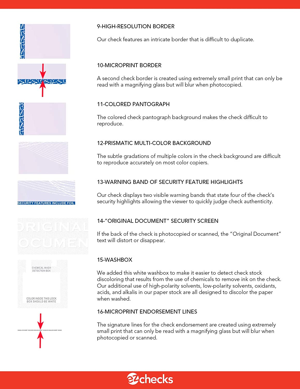 EZ Checks Blank Hologram High Security Laser Business Checks | Check at Top (Brown/Yellow) | 500 Sheets | Compatible with QuickBooks