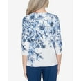 thumbnail image 5 of Alfred Dunner Womens Petite  Floral Shimmer Three Quarter Sleeve Top, 5 of 6