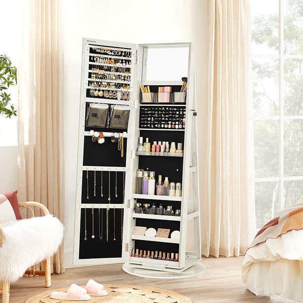 SONGMICS 360° Swivel Jewelry Lockable with FullLength Mirror