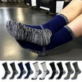 thumbnail image 2 of Mosey 1 Pair Men Winter Sports Socks Mid-tube Thickened Soft Anti-slip Elastic Patchwork Color Matching No Odor Basketball Football Jogging Socks, 2 of 8